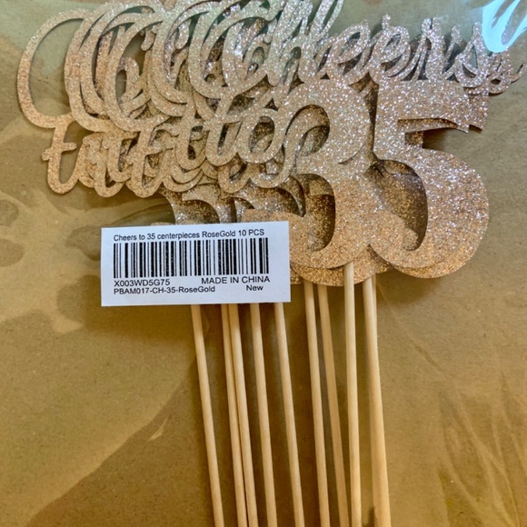 Cheers to 35 Centerpiece Sticks Rose Gold - Picture 4 of 5